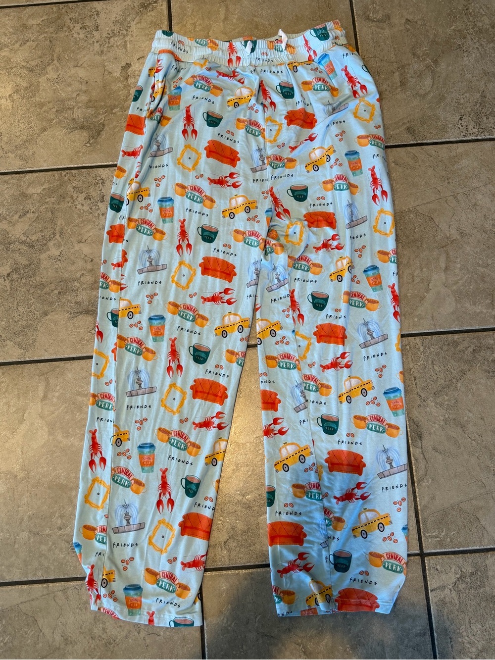 Light Blue 'Friends' Themed Bamboo Lounge Pants